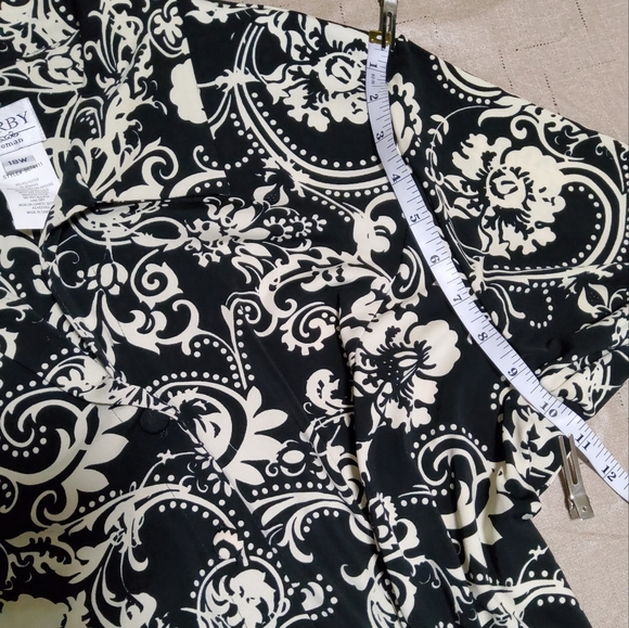 Dorby Woman Stretch Balck/Cream Boho Print Shift Dress Size 18W - Picture 6 of 9